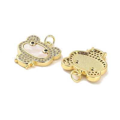 Латунные микропаве прозрачные подвески с фианитом KK-K365-22G-1