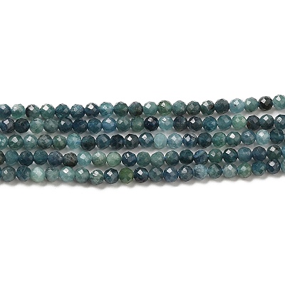Natürliche blaue Turmalinperlenstränge&nbsp;G-E608-A05-B-1