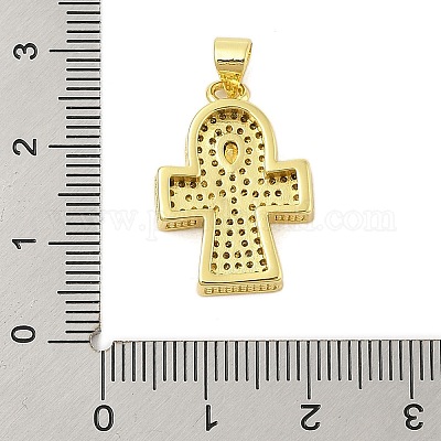 Крест тема стойка покрытие латунь микро паве кубические цирконии подвески KK-Z074-60G-1