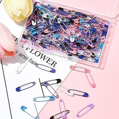200本8色鉄製安全ピン ミックスカラー 30x7x2mm 25個/カラーの通販