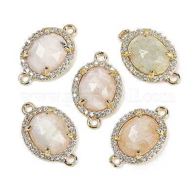 Натуральный лунный камень ограненные овальные звенья G-B126-05G-06-1