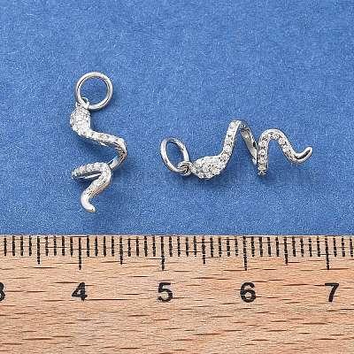 925 подвеска в форме змеи из стерлингового серебра с микропаве из прозрачных кубических цирконий STER-D302-06S-1