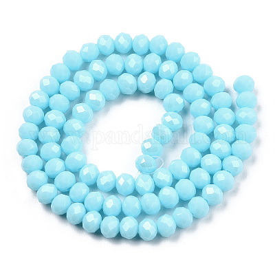 Стеклянные бусины с гальваническим покрытием  EGLA-A034-P6mm-A25-1