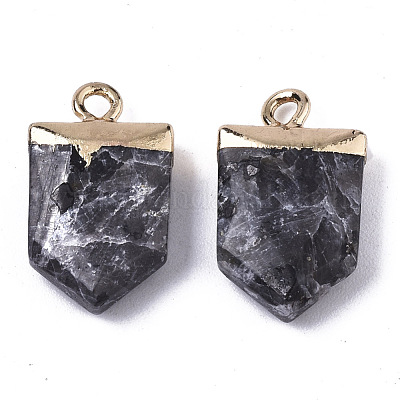 Заостренные подвески из натурального ларвикита X-G-N326-34B-1