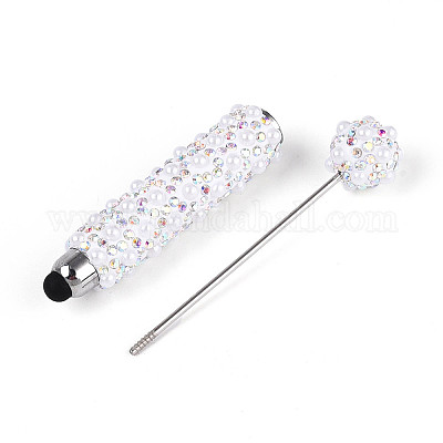 Стилус для сенсорного экрана с имитацией жемчуга и полимерной глиной AJEW-T013-06J-1