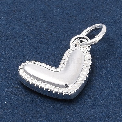 925 стерлингового серебра подвески сердца STER-Q002-04S-1