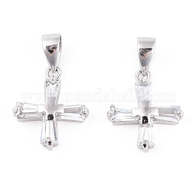 Подвески из серебра 925 пробы с родиевым покрытием и прозрачным паве из циркония STER-T007-39P-1