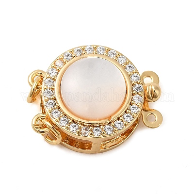 Латунные застежки из прозрачного кубического циркония с микропаве KK-M270-14G-1