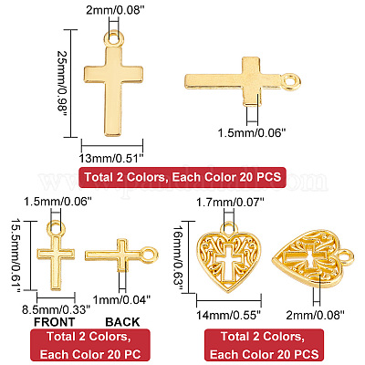 Wholesale PH PandaHall 120pcs Cross Charms 