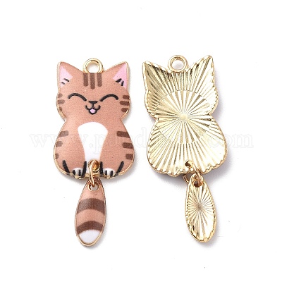 Подвески из светлого золота с покрытием из сплава и эмали ENAM-G210-01LG-02-1