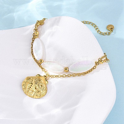 Многорядные браслеты из нержавеющей стали 304 BJEW-L708-04G-1