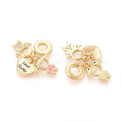 Латунные микро проложить кубического циркония подвески X1-KK-N271-16G-1