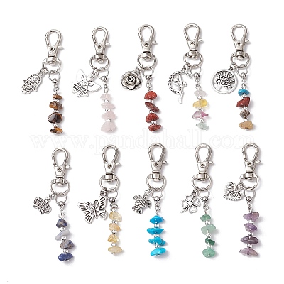 Подвески из бисера из натуральных и синтетических драгоценных камней HJEW-JM03265-1