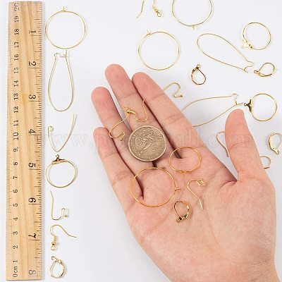 Фурнитура для сережек из латуни своими руками DIY-SC0009-44G-1