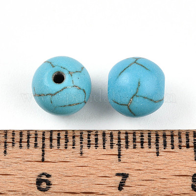 Синтетические бирюзовые бусины TURQ-S283-29A-1