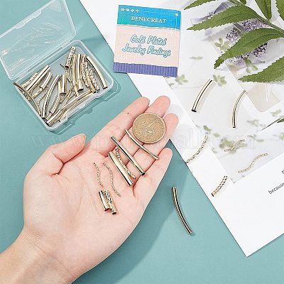 40 шт. 8 латунных трубчатых бусин KK-BC0002-69-1