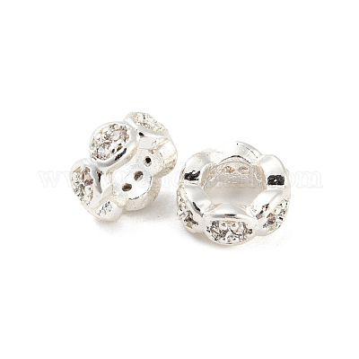 Латунные микро проложить кубического циркония бусы KK-H452-16S-1