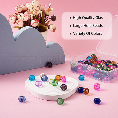 100 шт. 10-х цветные прозрачные стеклянные европейские бусины GLAA-CD0001-12-1