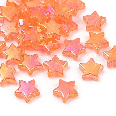 30 шт. гальванизированные прозрачные акриловые бусины MACR-YW0004-05G-1