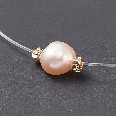 Collar de perlas naturales con alambre de para mujer al mayor para bisuterías -