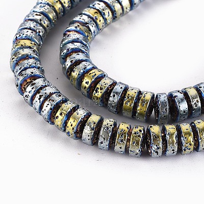 Wholesale Electroplated Natural Lava Rock Beads Strands 