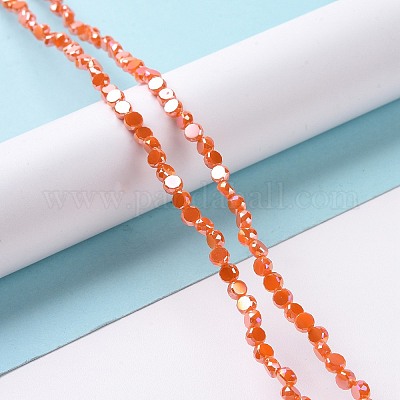 Стеклянные бусины с гальваническим покрытием  GLAA-E036-04B-1