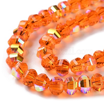 Прозрачные стеклянные бусины гальваническим пряди GLAA-Q099-C01-02-1-1