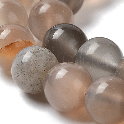 Mini Round Moonstone Beads Red Gray and Orange Moonstone Beads