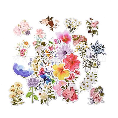 Набор наклеек из бумаги с цветком из мультфильма DIY-G066-05-1