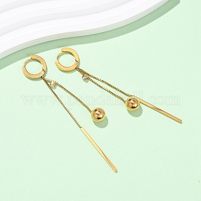 Серьги-кольца из нержавеющей стали 304 EJEW-F393-11G-1