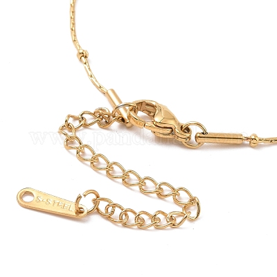 Колье с прямоугольной подвеской из синтетической ракушки NJEW-A004-10G-1