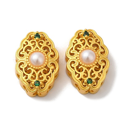 Покрытие стойки полые латунные бусины из кубического циркония KK-K381-16D-MG-1