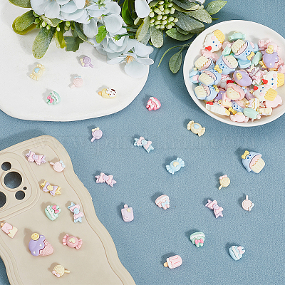 120 шт. 6 стиля мультяшные непрозрачные кабошоны из смолы RESI-SP0001-26-1