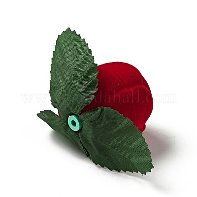 Флокированные пластиковые коробки для колец с розами CON-C015-01A-1