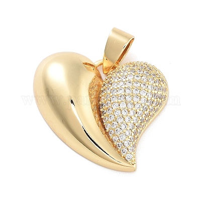 Латунные микропаве прозрачные подвески с фианитом KK-C064-01G-1