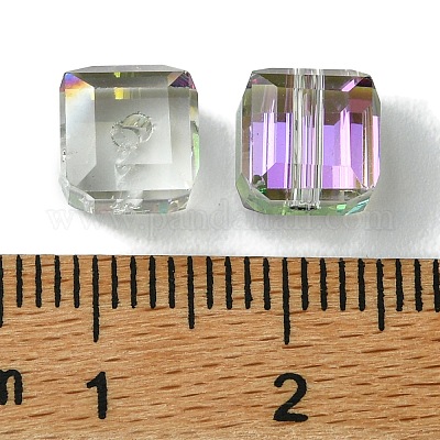 114шт прозрачные гальванические стеклянные бусины GLAA-K064-09C-1