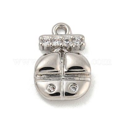 Латунные микропаве прозрачные подвески с фианитом KK-O008-01A-P-1