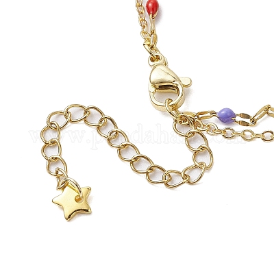 Браслеты на ногу из нержавеющей стали 304 и латуни с двойной цепочкой AJEW-AN00629-04-1