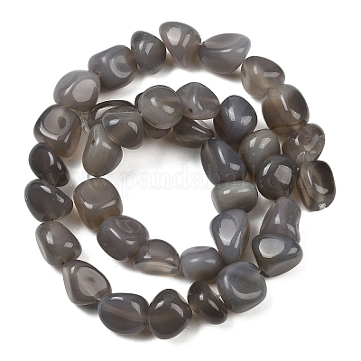 Серые натуральные бусины из агата  G-L630-F01-01J-1