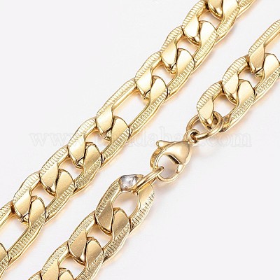 Мужские ожерелья и браслеты из нержавеющей стали 304 figaro SJEW-I189-05B-1