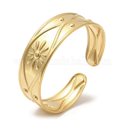 Браслеты-манжеты из нержавеющей стали 304 BJEW-K267-05G-1