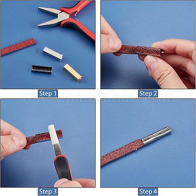 Обжимные концы ленты из латуни и железа AJEW-PH0001-38-1