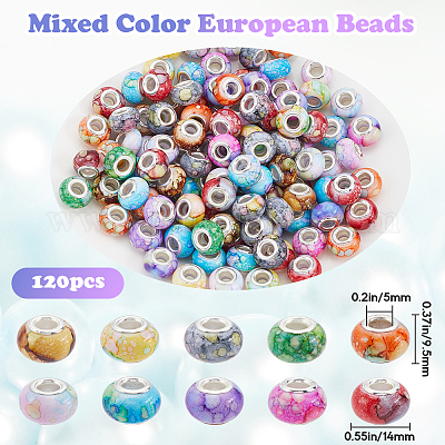 120шт смоляные европейские бусины FIND-SP0002-05E-1