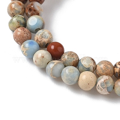 Нити бусин из окрашенного натурального регалита/императорской яшмы/морского осадка яшмы G-B124-C05-04-1