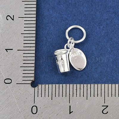 925 подвеска в виде кофейного зерна и кофейной чашки из стерлингового серебра STER-K183-02S-1