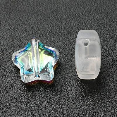 20шт 4 цвета прозрачные окрашенные распылением матовые стеклянные бусины GLAA-YW0001-88-1