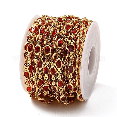 Латунные стеклянные цепи с овальными звеньями CHC-R001-02G-01-1