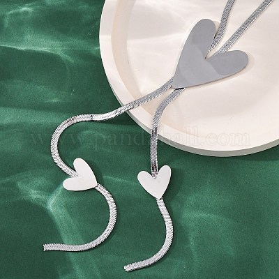 Ожерелья из нержавеющей стали 304 в форме сердца NJEW-R026-30P-1