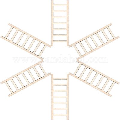 Лестница необработанные деревянные украшения WOOD-WH0100-31-1