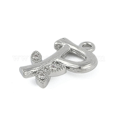 Латунные хрустальные стразы буквы звенья соединительные подвески KK-S395-06P-P-1